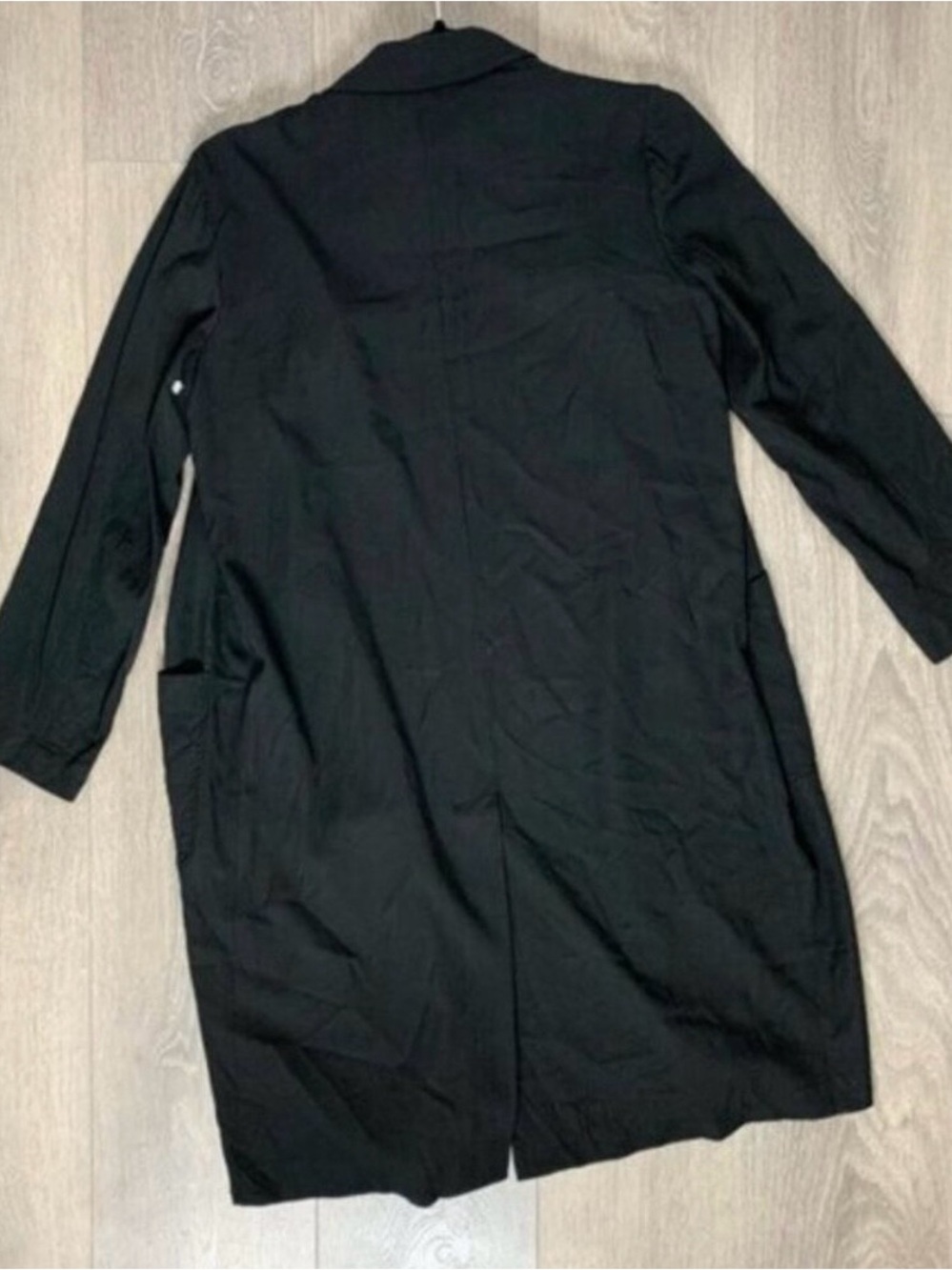 Wilfred Free Aritzia Long Blazer Trench Coat Jacket Lightweight Black Satin S - Picture 3 of 7